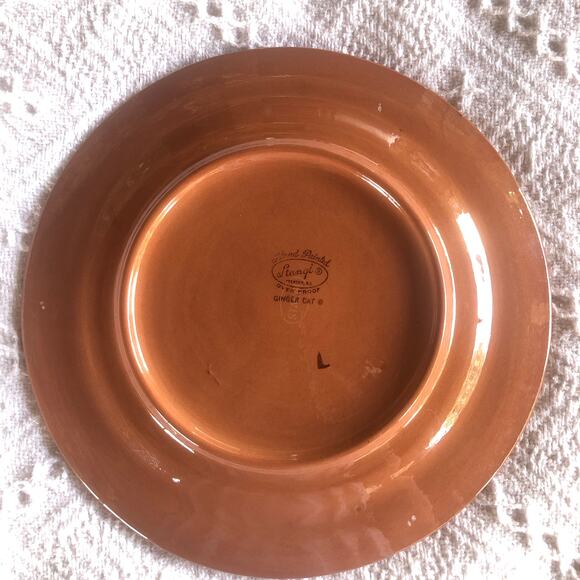 Vintage 60s 70s  Stangl “Ginger Cat” 9" Plate with Stand Kiddieware Collectible - Picture 7 of 9